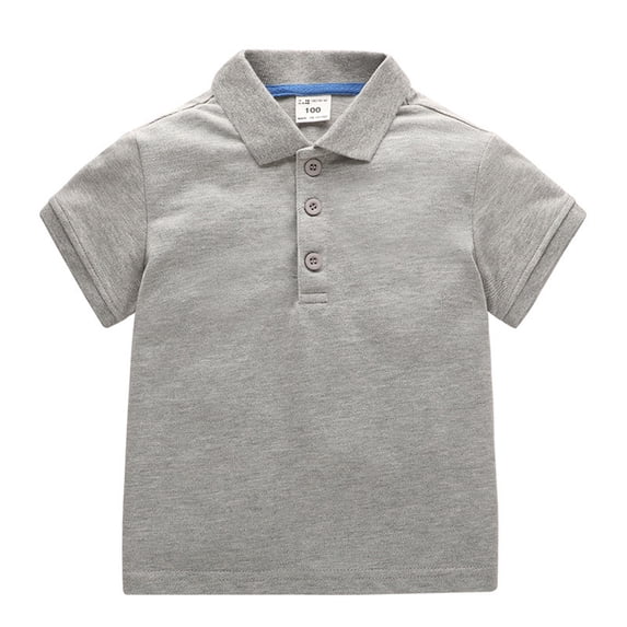 Toddler Boys T- Shirts Solid Color Short Sleeve Collared Shirt Cotton Casual Classic Tee Shirt Tops