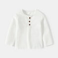 thumbnail image 1 of Toddler Boys T Shirts Solid color White Long Sleeve Top Basic Crewneck Cottom Boy Shirt Boys Size 18-24 Months Clothes Cute&nbsp;Boy Girl&nbsp;Clothing, 1 of 2