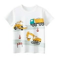 thumbnail image 1 of Toddler Boys T-Shirts Summer Short Sleeved Cartoon Print Round Neck Stripe T-Shirt Kid Boys Outdoor Active Play Comfortable T-Shirts，4 -6 Years, 1 of 6