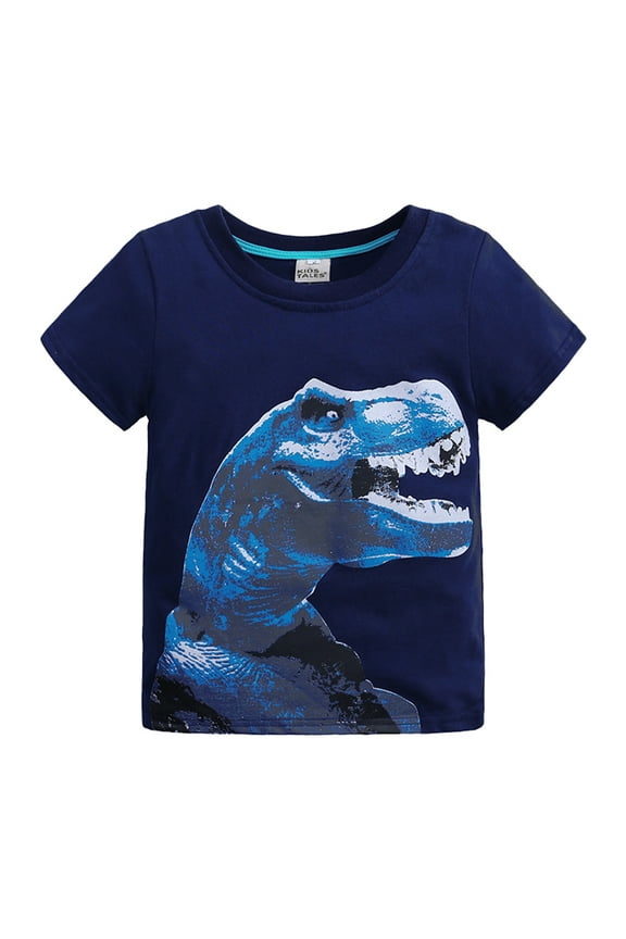 Toddler Boys T-Shirts & Tank Tops Summer Short Sleeve Cartoon Dinosaur Prints Shirt Children Kids Clothes Little Boy Activewear