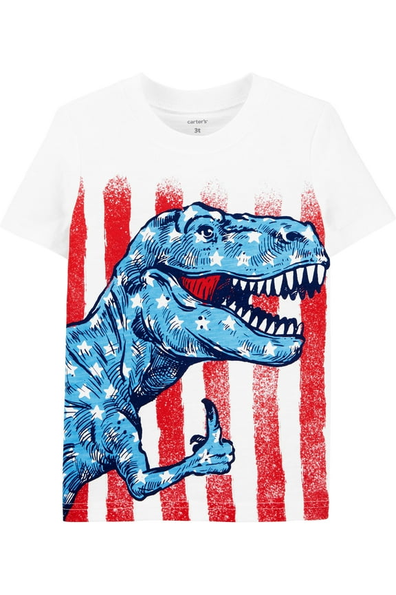 Toddler Boys Tee Shirt For July 4, America Flag, Short Sleeve Sizes 12M-24M.