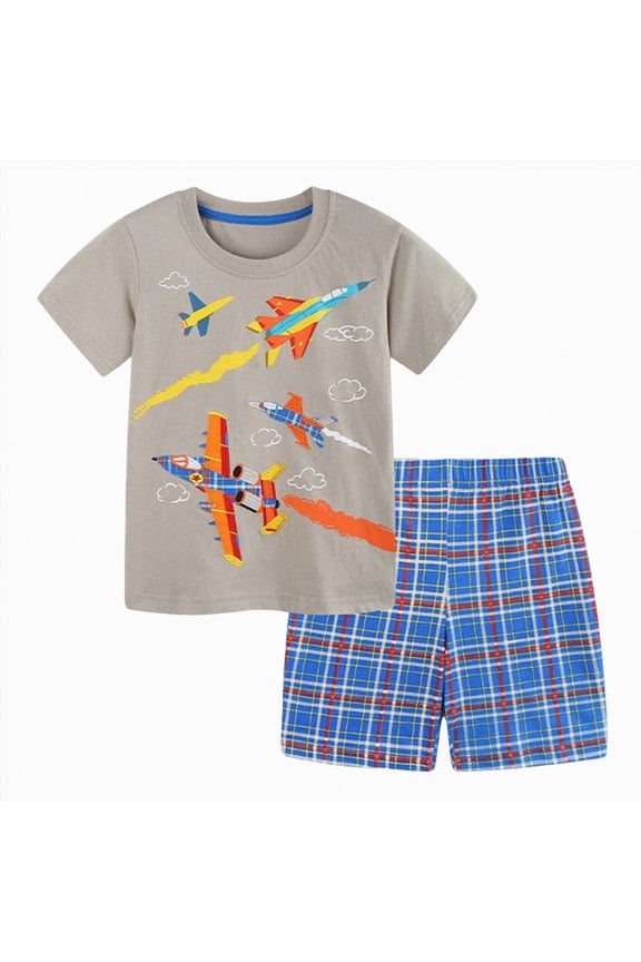 Toddler Boys Toddler Boy Summer Outfits Short Sleeve Button UP T Shirt Tops Casual Shorts Sets Baby 2T 3T 4T 5T Clothes Toddler Boy Summer Outfits 2PC 6T 7T Children 5-6 Years