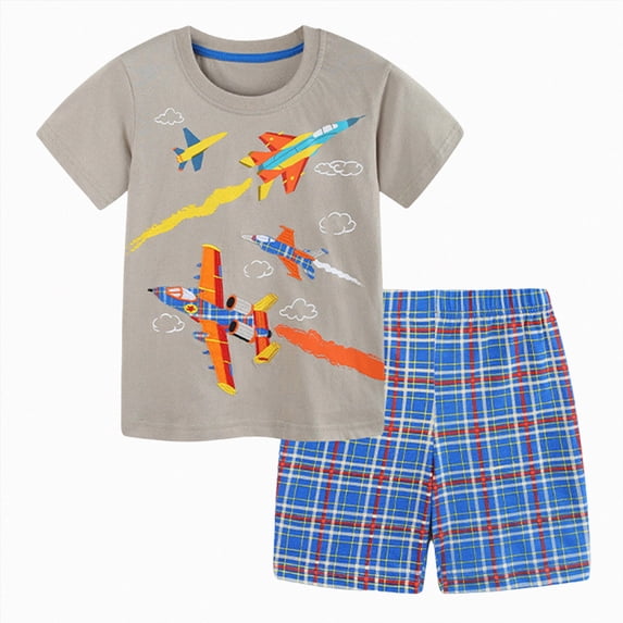 Toddler Boys Toddler Boy Summer Outfits Short Sleeve Button UP T Shirt Tops Casual Shorts Sets Baby 2T 3T 4T 5T Clothes Toddler Boy Summer Outfits 2PC 6T 7T Children 3-4 Years