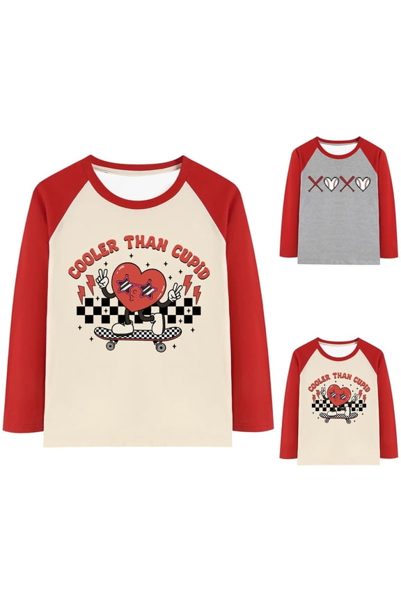 Toddler Boys Tops Casual Long Sleeve Graphic With Raglan Sleeves Comfortable Crew Neck Playful Print Youth Trendy Tee Shirts