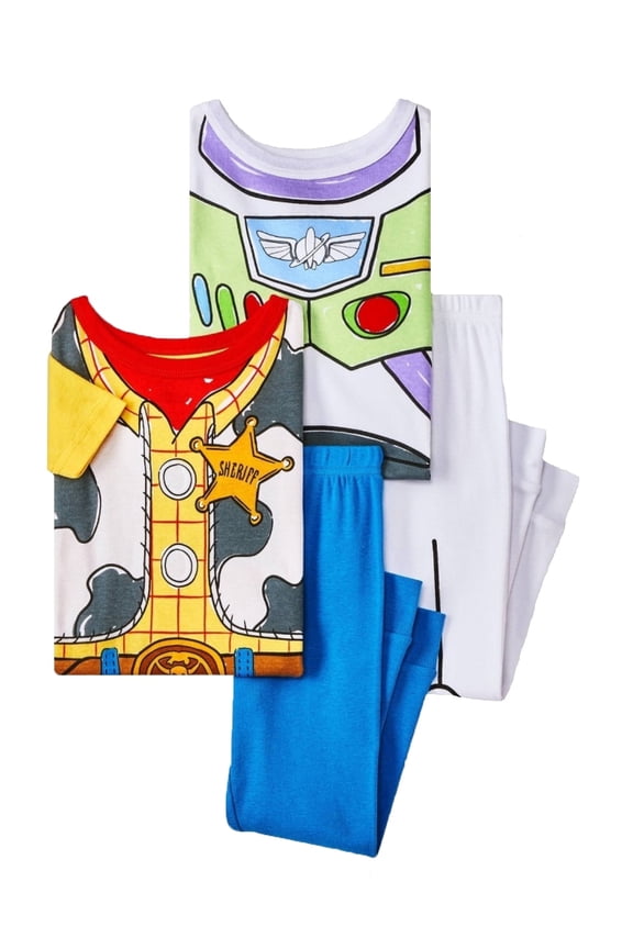 Toddler Boys' Toy Story Buzz and Woody Snug Fit 4 Piece Pajama Set - 4T