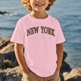 thumbnail image 1 of Toddler Boys Shirts New York Kids Letter Printed Short Sleeve Fashion Tops Tees Boy Shirts Size 3-4 Years, 1 of 4