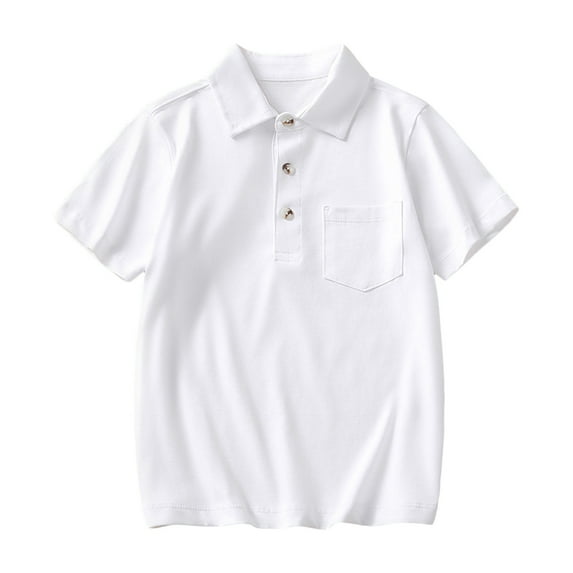 Toddler Boys Tshirts Gentleman style Short Sleeve Solid Color T Shirts Turn Down Collar Shirts Kids Boys Tee Tops Clothes For 8-9 Years