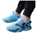 thumbnail image 1 of Toddler Boys Walking Shoes Wide Width Comfortable Slip on Sneakers Breathable Meah All Day Wear School Athletic Basketball Shoes Light Blue Size 4 Big Kid, 1 of 5