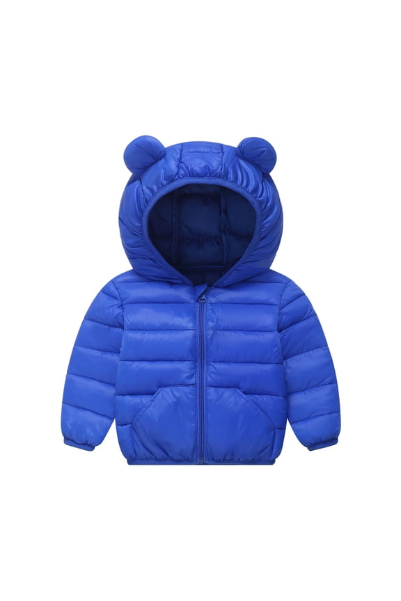 Toddler Boys Winter Coat Baby Hoodie with Bear Ear Zipper Up Down Jacket Toddler Girl Clothes Winter 12-18 Months