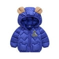 thumbnail image 1 of Toddler Boys Winter Coat Boys Puffer Jacket Zip up Long Sleeve Thicken Windproof Down Jacket Hooded Jackets Clothes for 12-24 Months Old Girl, 1 of 5