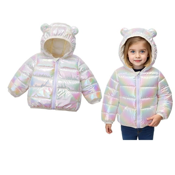 Toddler Boys Winter Coat Boys Puffer Jacket Zipper Long Sleeve Kids Warm Winter Coat Outerwear Hooded Jackets Winter Clothes for Toddler Girls 18-24 Months