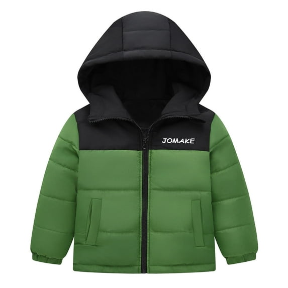 Toddler Boys Winter Coat,Boys Puffer Jacket with Pocket Zipper Hooded Coat Windproof Warm Puffer Jacket Kids Boys Coats Size 1-2 Years