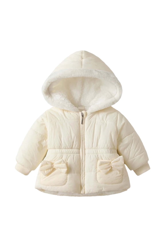 Toddler Boys Winter Coat Hooded Jacket Long Sleeve Light Puffer Padded Jacket Toddler Jacket Outwear 12-18 Months