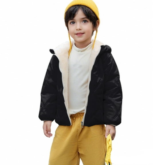 Toddler Boys Winter Coat Kids Puffer Jacket Zip up Long Sleeve Windproof Jacket Outwear Warm Hooded Outdoor Coats Winter Jackets for Boys 12-18 Months
