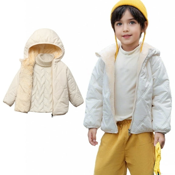 Toddler Boys Winter Coat Puffer Jacket Kids Full-Zip Long Sleeve Windproof Jacket Outwear Hooded Jackets Baby Boy Winter Jacket 18-24 Months