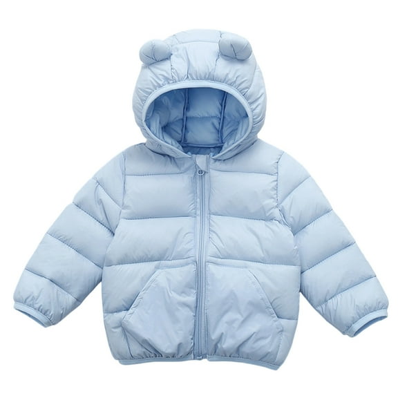 Toddler Boys Winter Coats Girls Puffer Jacket Zip up Long Sleeve Lightweight Kids Warm Winter Coat Outerwear Bear Hooded Down Jacket 1-2 Years Old Birthday Outfit Girl