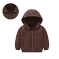 thumbnail image 1 of Toddler Boys Winter Coats with Hooded Puffer Jacket Boys Girls Coffee Jacket Full-Zip Long Sleeve Waterproof Kids Thicken Jacket Girls Winter Coat Size 1-2 Years, 1 of 4