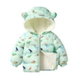 thumbnail image 1 of Toddler Boys Winter Coats Kids Puffer Jacket Zipper Long Sleeve Kids Warm Winter Coat Outerwear Bear Hooded Down Jacket Boys Winter Jackets Size 12-18 Months, 1 of 5