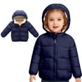 thumbnail image 1 of Toddler Boys Winter Coats Puffer Jacket Kids Zip up Long Sleeve Windproof Down Jacket Warm Hooded Outdoor Coats Girl Fall Jacket 2-3 Years, 1 of 5