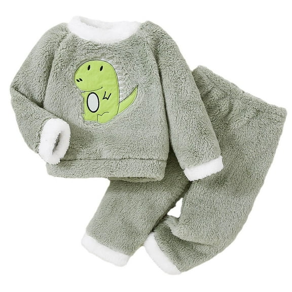 Toddler Boys Winter Pajama Set Warm Two-Piece Sleepwear Cozy Matching Outfit Top and Pants for Kids