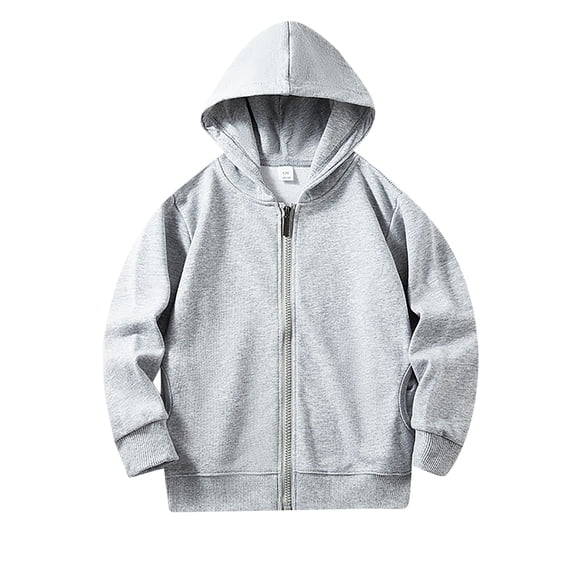 Toddler Boys Zip-Up Hoodie Solid Color Hooded Sweatshirt Casual Loose Active Unisex Coat