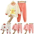 thumbnail image 1 of Toddler Boys 𝗣ajamas & Dailywear Set Fall Outfits Contrast Color Long Sleeve Sweatshirts and Pants 2Pcs Clothes Set3 6 9 12 18 24 Months Long Sleeve 𝗣ajamas Set 12-18 Months Girl Clothes, 1 of 4
