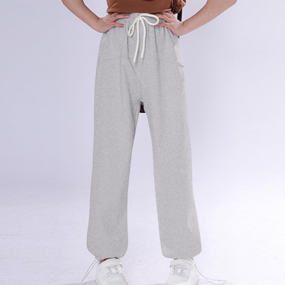 Toddler Boys and Girls Cotton Pull on Sweatpant Children Sports Pants Boys Quick Drying Pants Children Thin Pants Wearing Lantern Pants Gray 12 Years