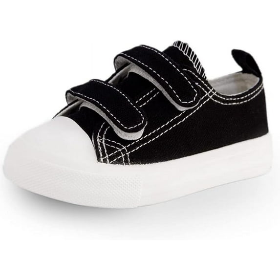 Toddler Boys and Girls Low Top Canvas Adjustable Strap Sneakers