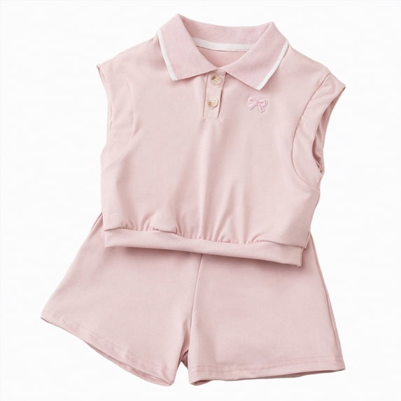 Toddler Boys and Girls Summer Clothes Sleeveless Ribbed Solid Tank Top and Shorts Casual Outfit Pink 2-3 Years