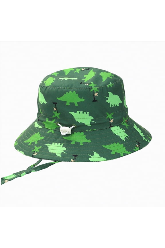 Toddler Bucket Hat Packable Cartoon Caps Dinosaur Boys Hat Adjustable Wide Brim Outdoor Play For Boy And Girl Gibobby,2-3 Years,Green