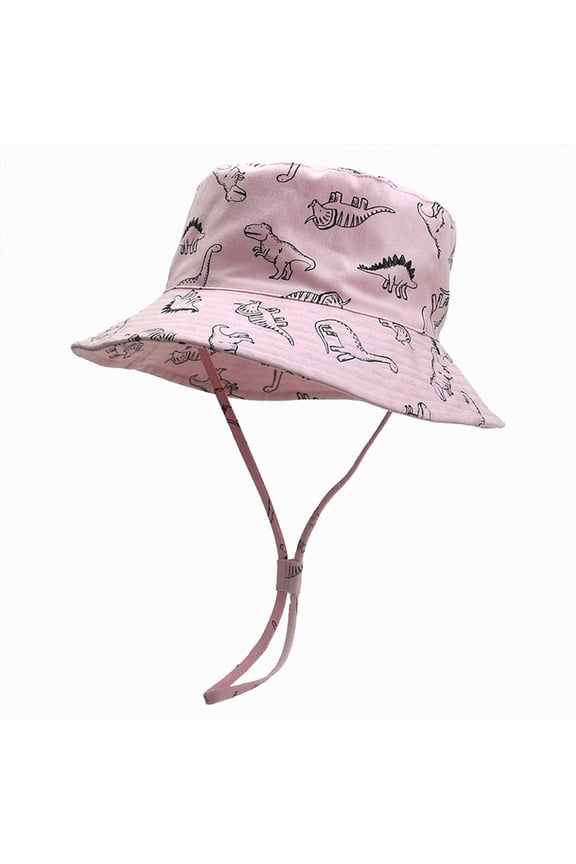 Toddler Bucket Hat Packable Cartoon Caps Dinosaur Boys Hat Adjustable Wide Brim Outdoor Play For Boy And Girl Gibobby,2-3 Years,Pink