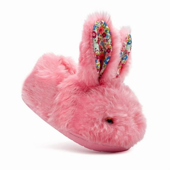 Toddler Bunny Slippers for Girls Boys Cute Animal Fluffy Slippers Kids Fuzzy House Shoes Soft Plush Warm Winter Rabbit Home Slipper Indoor Outdoor Shoe