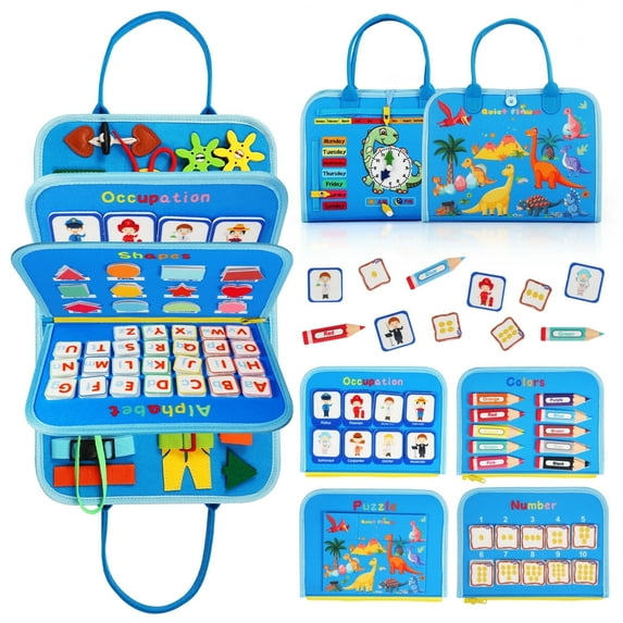 Quiet Flower Busy Board Montessori Toys, Sensory Busy book Educational Activity Motor Skills for Toddlers ages 1-3 Years Old