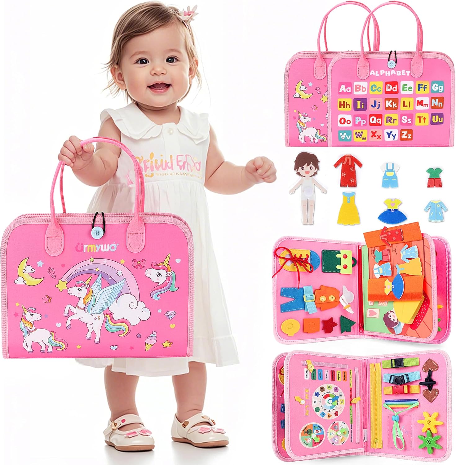 Toddler Busy Board - Busy Book Montessori Toys for 1 2 3 4 Year Old ...