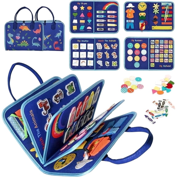 Beautysureup Busy Board, Montessori Sensory Toys for Age 1-4 , Toddlers Travel Toys, Educational Learning Activities Board for Fine Motor Skills
