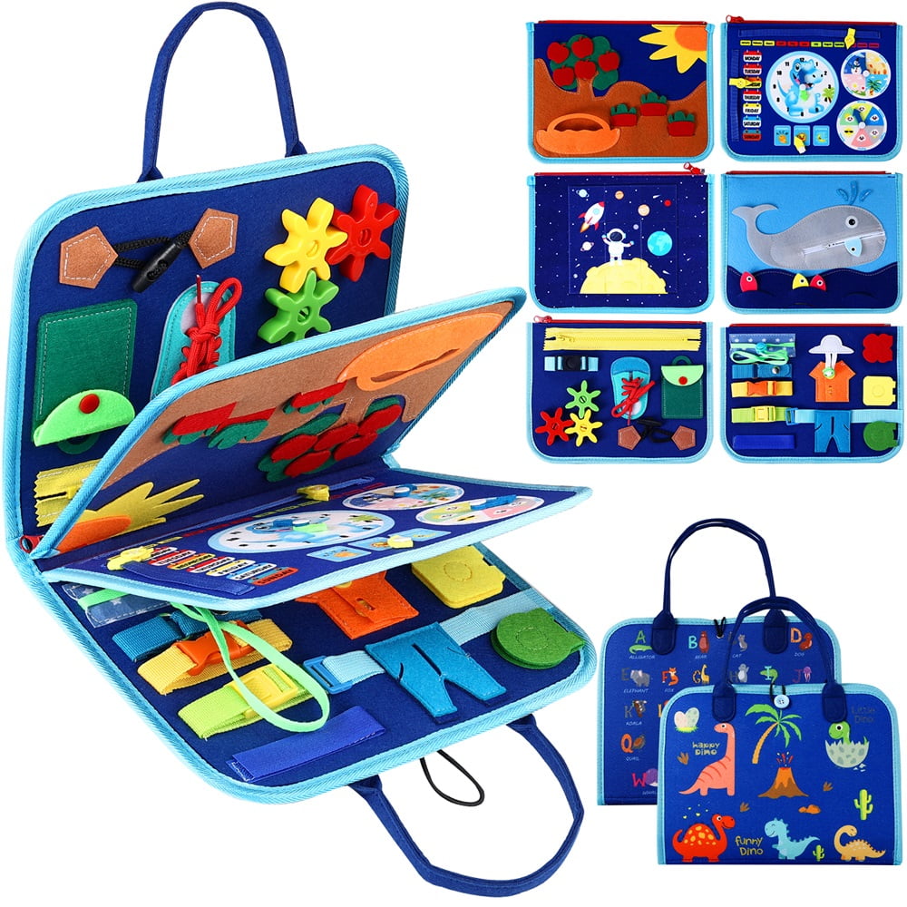 Toddler Busy Board Montessori Toys for 1 2 3 4 Year Old, Travel Toys