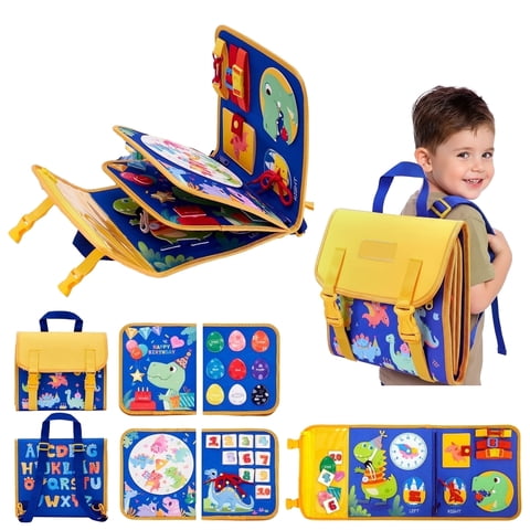 Toddler Busy Board,Montessori Toys for Toddler Boy & Girl Gift,Educational Quiet Activities Busy Book for Airplane Car Travel