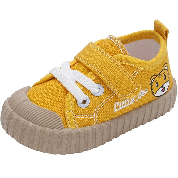 Toddler Canvas Sneaker Baby Cute Cartoon Lion Flats Shoes Kids Boys Girls Slip On Casual Shoes Low Top Walking Shoes