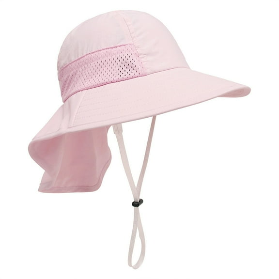 Toddler Cap Kids Bucket Hat for Girls & Boys, Packable Fun &Sun Teen Toddler Bucket Hat - Ages 3-14 Years Pink M
