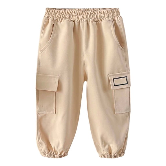 Toddler Cargo Pants Boys Elastic High Waisted Drawstring Cargo Jogger Pants With Pocket Loose Fit Sweatpants Joggers Girl Pants Size 2-3 years
