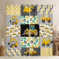 thumbnail image 1 of Cartoon Car Curtains & Drapes Excavator Truck Curtains Car, Tractor Accessories 30%-50% Blackout Curtains Geometric Grid Splicing Patchwork Window Curtains Teenagers,, 1 of 5