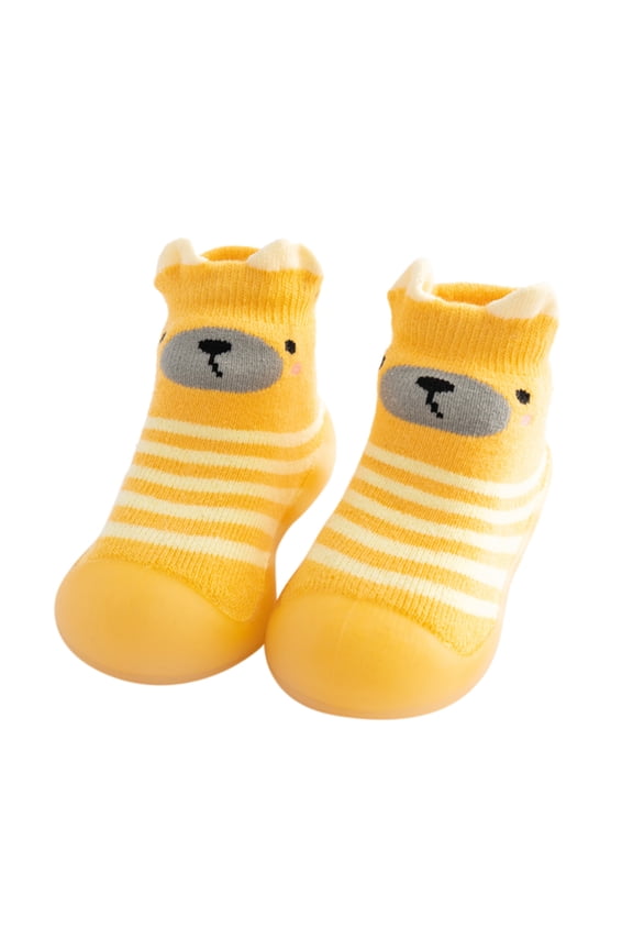 Toddler Cartoon Print Sock Shoes, Striped Non- Baby Shoes