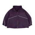 thumbnail image 1 of Toddler Cartoon Print Zip Jacket Hooded Trench Lightweight Kids Coats Wind_breaker Outdoor Cute Dust Coats Long Sleeve Jackets & Hooded Coats (Purple-4, 18-24 Months), 1 of 6