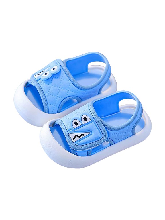 Toddler Cartoon Sandals Boys Girls Open Toe Water Pool Beach Shoes Summer Outdoor Lightweight Soft Sole Walking Shoes Blue 10 Little Kid