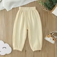 thumbnail image 1 of Toddler Casual Active Joggers Elastic Waist Pants Beige Thin Cotton Elastics Waist Summer Pants 18-24 Months Pants, 1 of 3