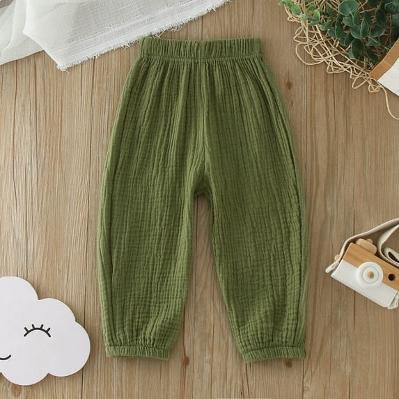 Toddler Casual Active Joggers Unisex Loose Anti-Mosquito Sun Protection Army Green Toddler Baseball Pants Summer Pants Boys Sweatpants Size 2-3 Years