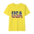 thumbnail image 1 of Toddler Casual American Flag Tshirts Cotton Baseball Tee Shirts 4th of July Patriotic Graphic Tees Summer Yellow， 7 Years, 1 of 5