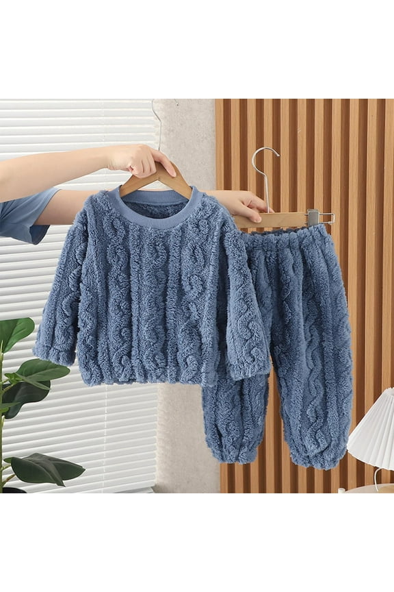 Toddler Casual Outfit Sets Girls Boys Fuzzy Set Crop Pullovers Top Two Piece Cute Macthing Outfits Sets Fluffy Sweatshirt and Fleece Pants Sweatsuit