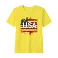 thumbnail image 1 of Toddler Casual Patriotic Tshirts Boys Cotton Tee Shirts Girls Independence Day American Flag Graphic Tees Kids Clothes Yellow， 7 Years, 1 of 5