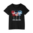 thumbnail image 1 of Toddler Casual Patriotic Tshirts Cotton Tee Shirts Independence Day USA Flag Graphic Tees Summer Cute T-Shirts Black， 7 Years, 1 of 7